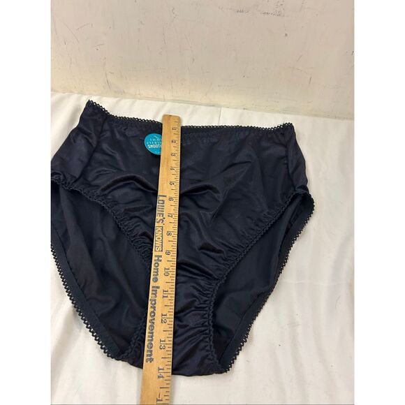 Vanity Fair high cut nylon briefs black panties size 9 xxl new #48301 - Picture 5 of 5